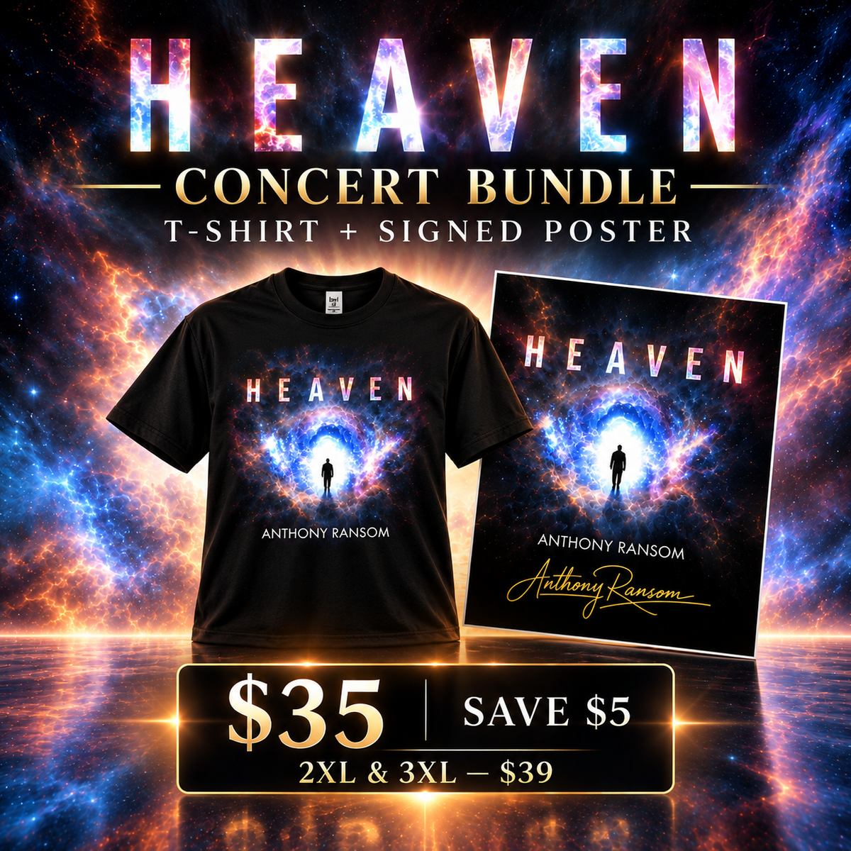 HEAVEN Concert Bundle – T-Shirt + Signed Poster